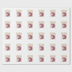 Papier Cadeau Licorne en fleurs design élégant Zazzle_1