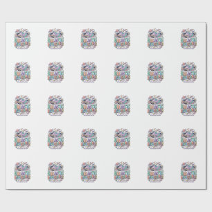 Papier Cadeau Licorne Galactique Rêveuse Kawaii Autocollant et S