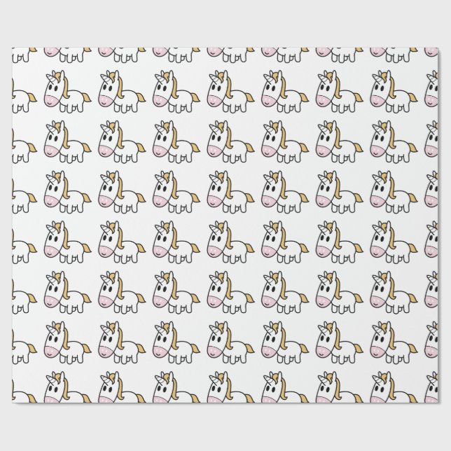 Papier Cadeau Licorne heureuse ! (Plat)
