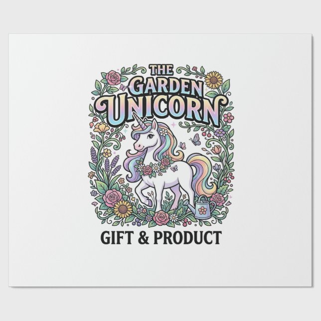 Papier Cadeau Licorne Le dessin vectoriel commercial de licorne  (Plat)