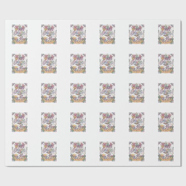 Papier Cadeau Licorne Magie Far West Original (Plat)