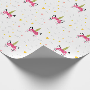 Papier Cadeau Licorne magique mignonne endormie