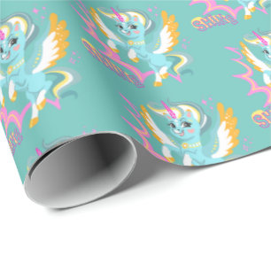 Papier Cadeau Licorne mignonne et puissante