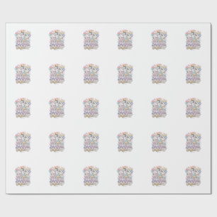 Papier Cadeau Licorne Minuscule Humain Magie Majeure Vecteur Pre