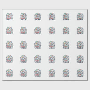 Papier Cadeau Licorne née pour être forte et magique Original Bl