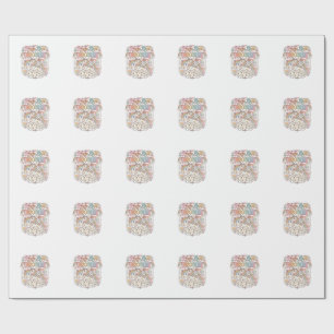Papier Cadeau Licorne Paix Amour Licornes Conception de vecteur