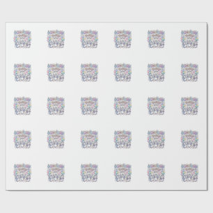 Papier Cadeau Licorne Penguicorn Party Premium Vecteur Vecteur D