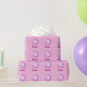 Papier Cadeau licorne & personnalisez votre nom