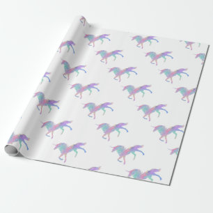 Papier Cadeau Licorne pourpre rose magique