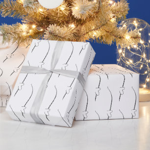 Papier Cadeau Lien cardiaque sur le Fiançailles Mariage gris fon