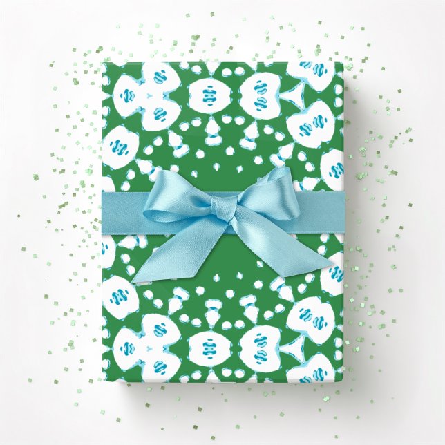 Papier Cadeau Liens de Roxy Jaguar en vert et aqua (Créateur téléchargé)