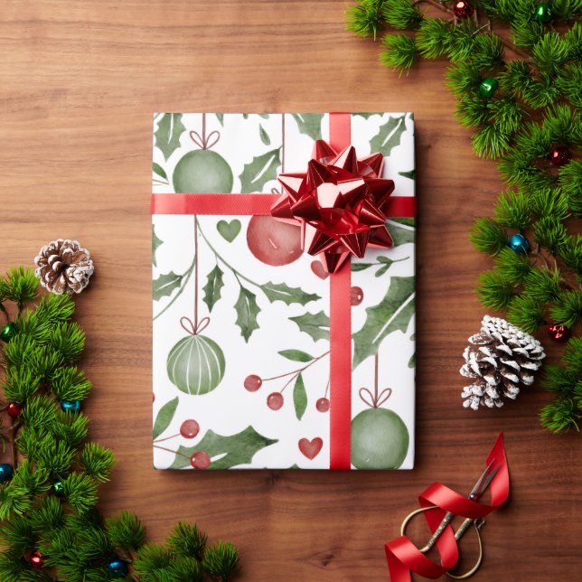 Papier Cadeau Lierre de Noël (Cadeau de vacances)