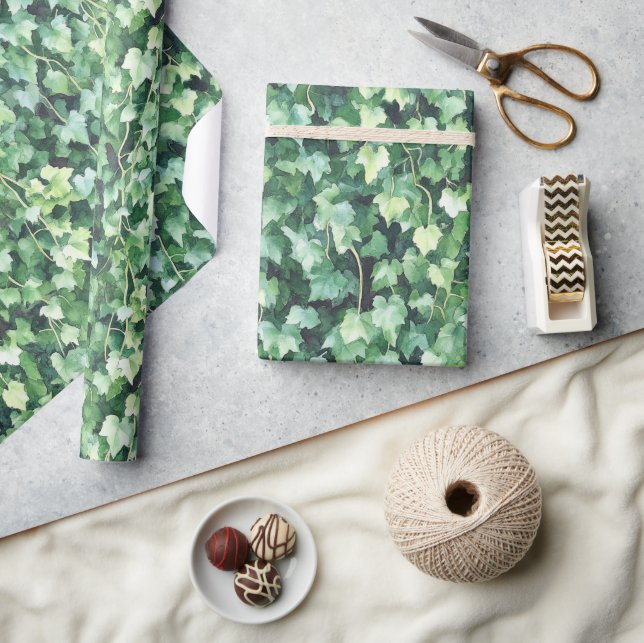 Papier Cadeau Lierre vert  (Artisanat)
