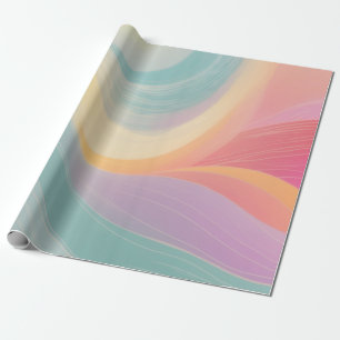 Papier Cadeau Ligne Abstraite arc-en-ciel
