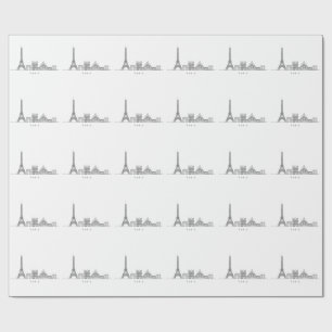 Papier Cadeau Ligne artistique minimaliste de la skyline de Pari