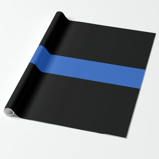 Papier Cadeau Ligne Bleue Mince Drapeau symbole de solidarité po (Déroulé)