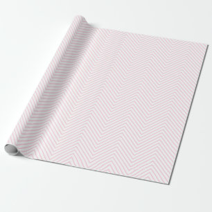 Papier Cadeau Ligne Chevron rose clair sur blanc  XL 
