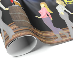 Papier Cadeau Ligne Danser Les Femmes Avec Un Signal De Prudence