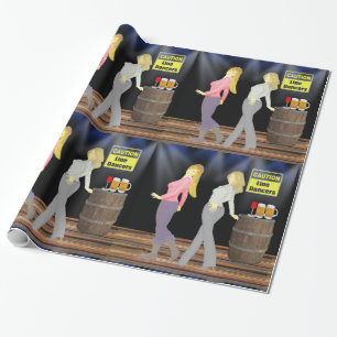 Papier Cadeau Ligne Danser Les Femmes Avec Un Signal De Prudence