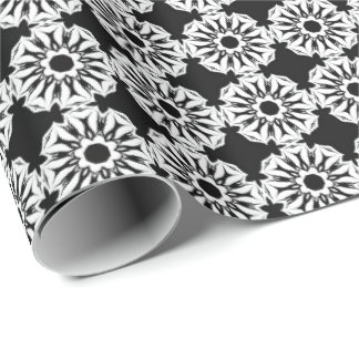 Papier Cadeau Ligne Mandala noir et blanc Motif 5