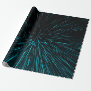 Papier Cadeau Lignes Abstraites cool bleu noir Hypergalaxie