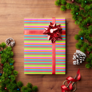 Papier Cadeau Lignes Colorées Arc-en-ciel Patel Couleur