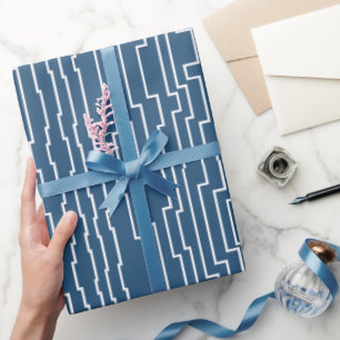 Papier Cadeau Lignes de circuit blanc