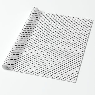 Papier Cadeau Lignes De Dash Noir Et Blanc