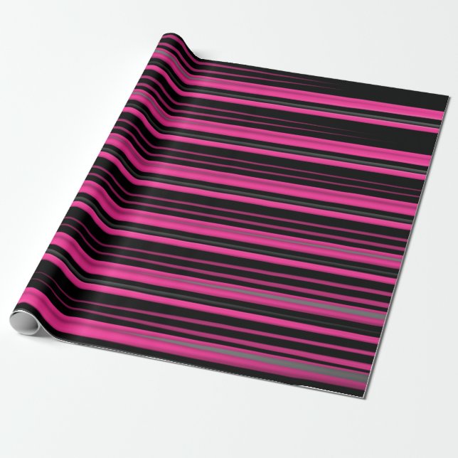 Papier Cadeau Lignes de sourcils roses et noires (Déroulé)