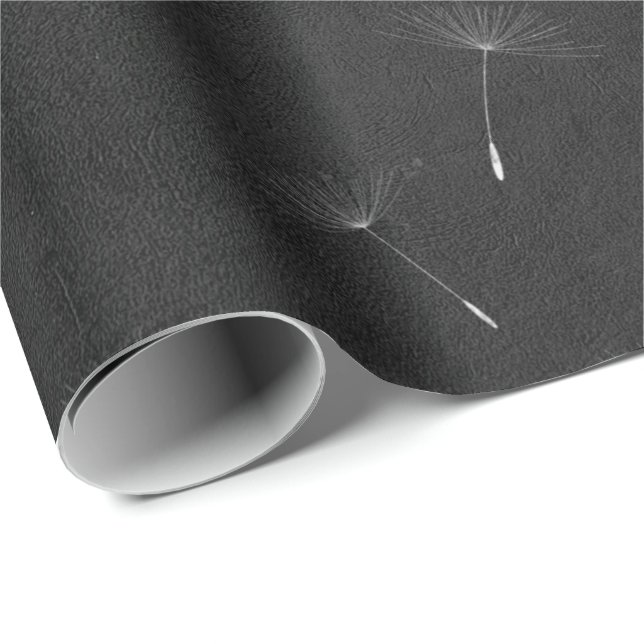 Papier Cadeau Lignes de tableau de bord noir noir blanc Dandelio (Coin rond)