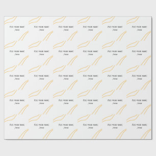 Papier Cadeau lignes de texte de message de nom de bordure espag