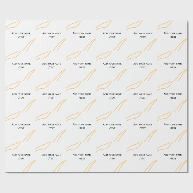 Papier Cadeau lignes de texte de message de nom de bordure espag (Plat)