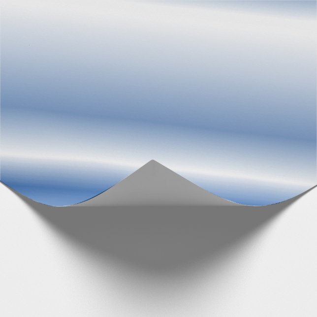 Papier Cadeau Lignes diagonales ombrées bleu-bleu (Coin)