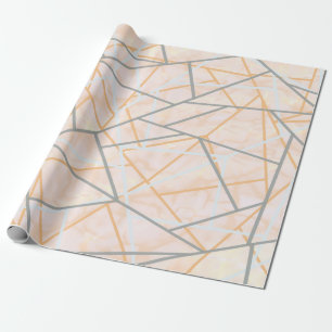 Papier Cadeau Lignes géométriques modernes ocre et gris