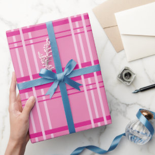 Papier Cadeau Lignes rose pastel Simple Propre