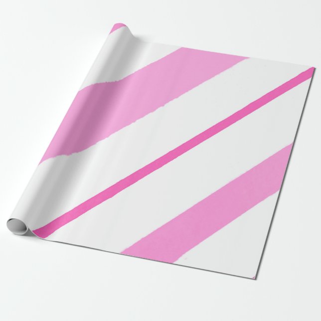 Papier Cadeau Lignes roses (Déroulé)