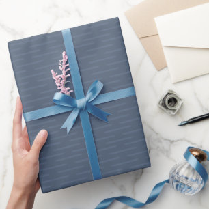 Papier Cadeau Lignes subtiles sur bleu gris foncé