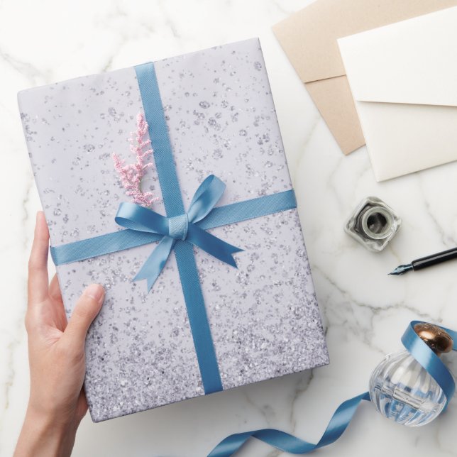Papier Cadeau Lila Violet Faux Paillettes  (Cadeaux)
