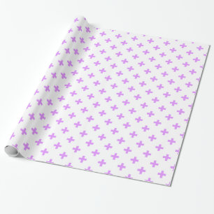Papier Cadeau Lilac polka croise sur blanc