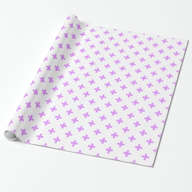 Papier Cadeau Lilac polka croise sur blanc (Déroulé)