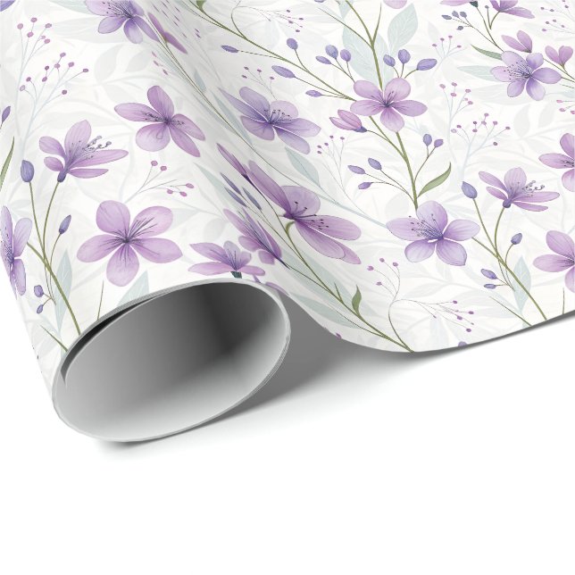 Papier Cadeau Lilac pourpre (Coin rond)
