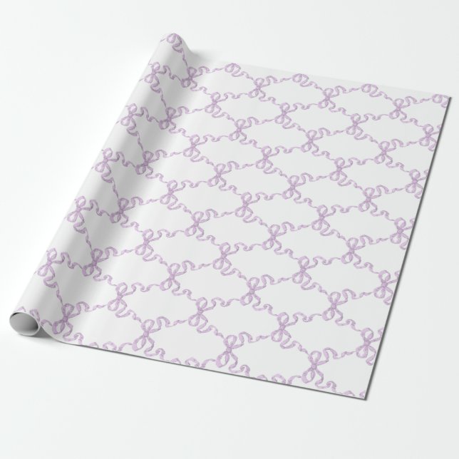 Papier Cadeau lilac Ribbon Trellis (Déroulé)
