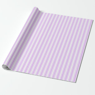Papier Cadeau Lilac violet et blanc bonbons rayures