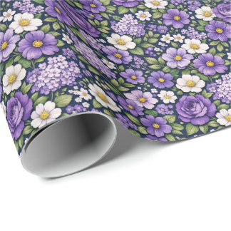 Papier Cadeau lilas floral