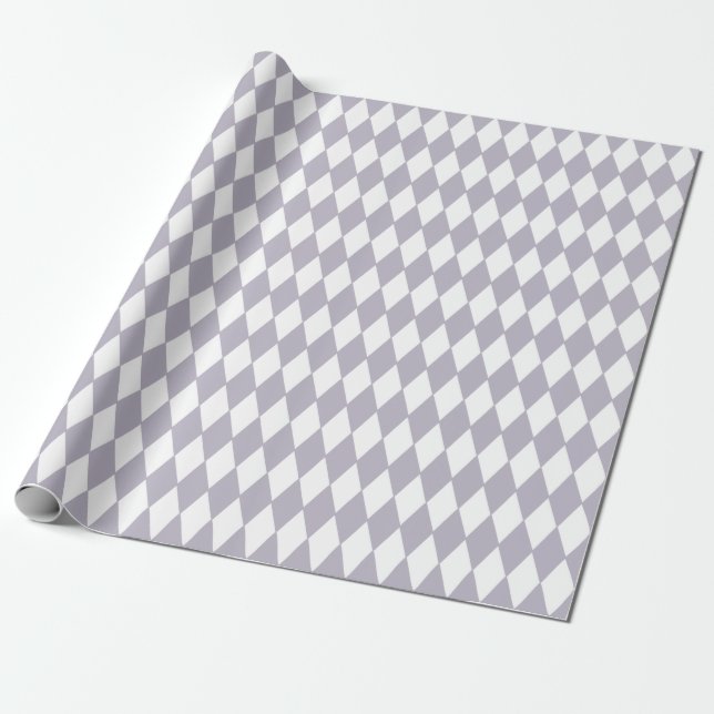 Papier Cadeau Lilas français et blanc de harlequin de pays (Déroulé)