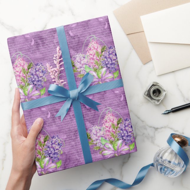 Papier Cadeau Lilas violets  (Cadeaux)