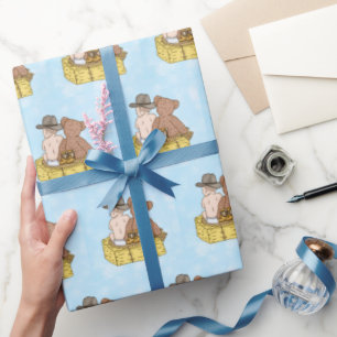 Papier Cadeau Lil'Cowboy et Teddy Bear Baby shower