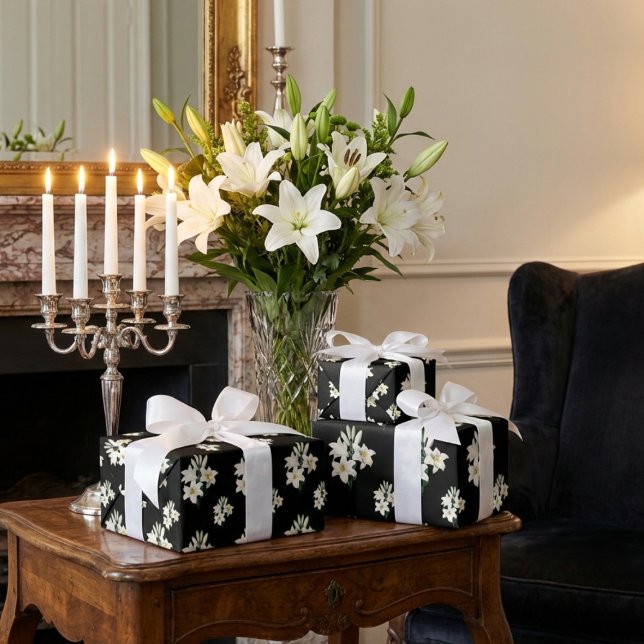 Papier Cadeau Lillies blanches (Créateur téléchargé)