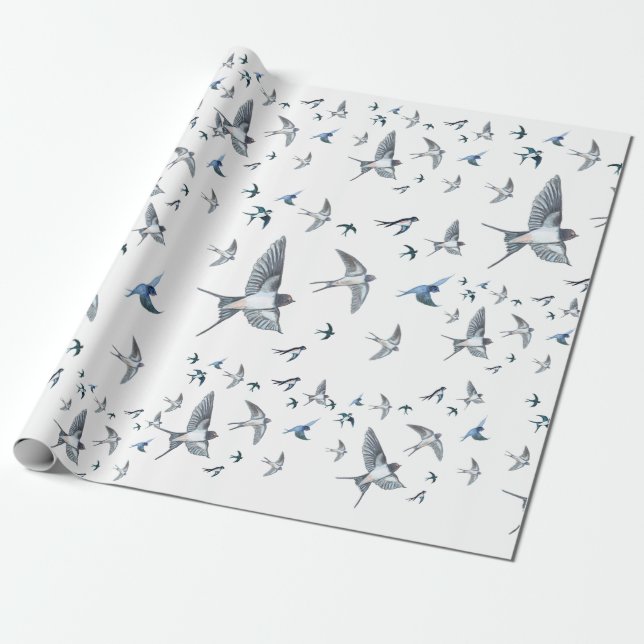 Papier Cadeau L'Illustration De L'Avalière Volante (Déroulé)