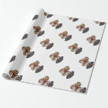 Papier Cadeau L'Illustration de Santa Claus Playing<br><div class="desc">santa clclclclaus christmas football,  speed fun muscular power,  male player american ,  game ball sport ,  funny father merry,  smile illustration hat beard ,  happy red xmas snow,  winter holiday cartoon, </div>